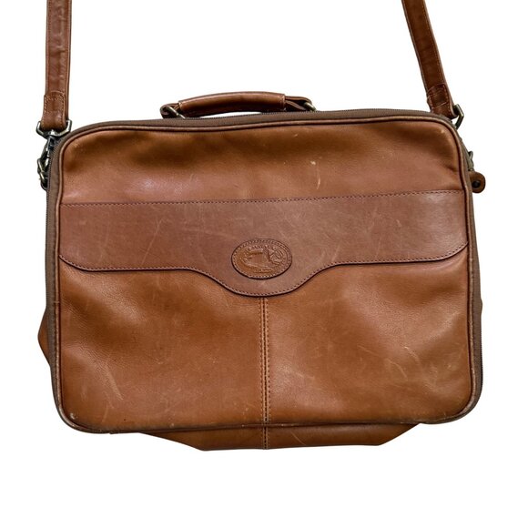 Vintage La Santa Fe Dilana Leather Briefcase Satchel Adjustable Strap Top Handle - Picture 2 of 10